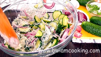 Best German Sour Cream Cucumber Salad - VIDEO RECIPE